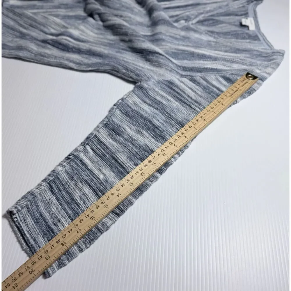 J. Jill Pure Jill Linear Space-dyed Knit Sweater Women's M Blue 3/4 Sleeve
